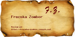 Frecska Zombor névjegykártya